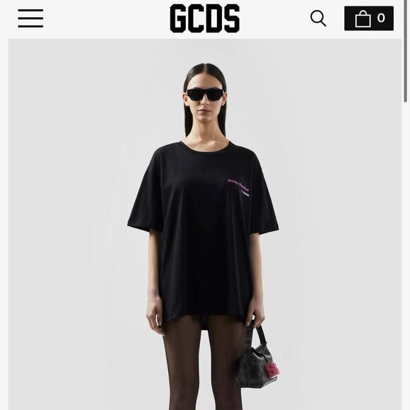 GCDS Polly Pocket Pizza Oversize  T-Shirt size small black - Picture 4 of 4